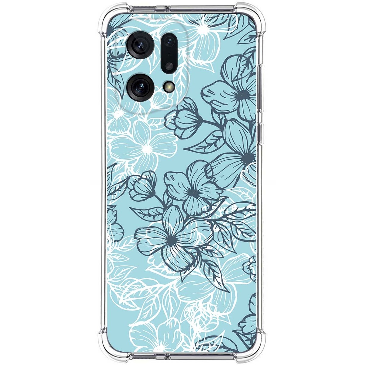 Funda Silicona Antigolpes para Oppo Find X5 5G diseño Flores 03 Dibujos