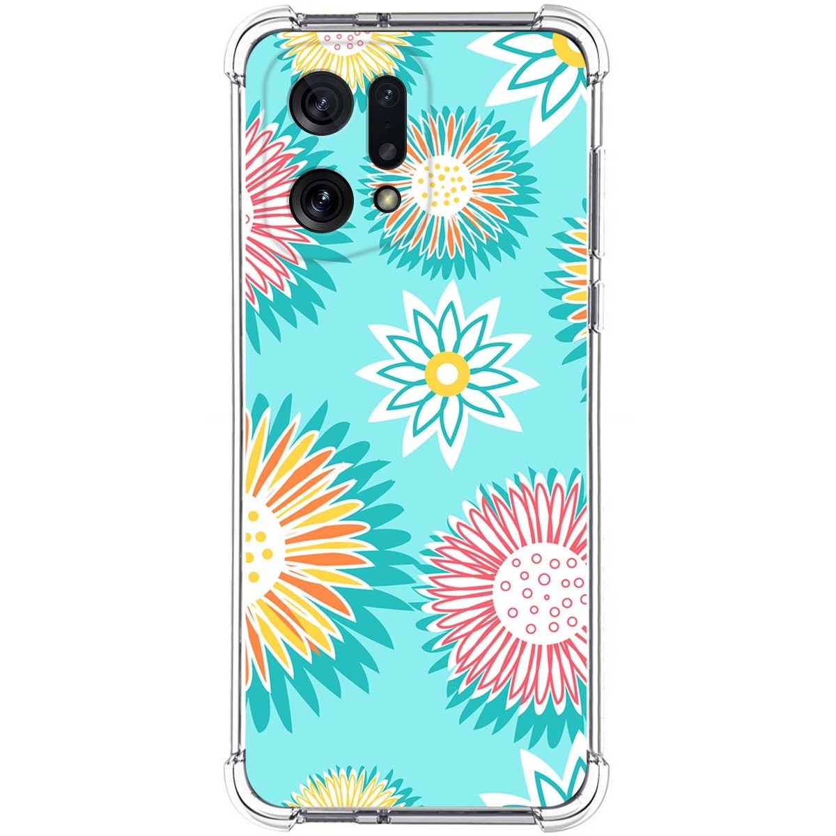 Funda Silicona Antigolpes para Oppo Find X5 5G diseño Flores 05 Dibujos