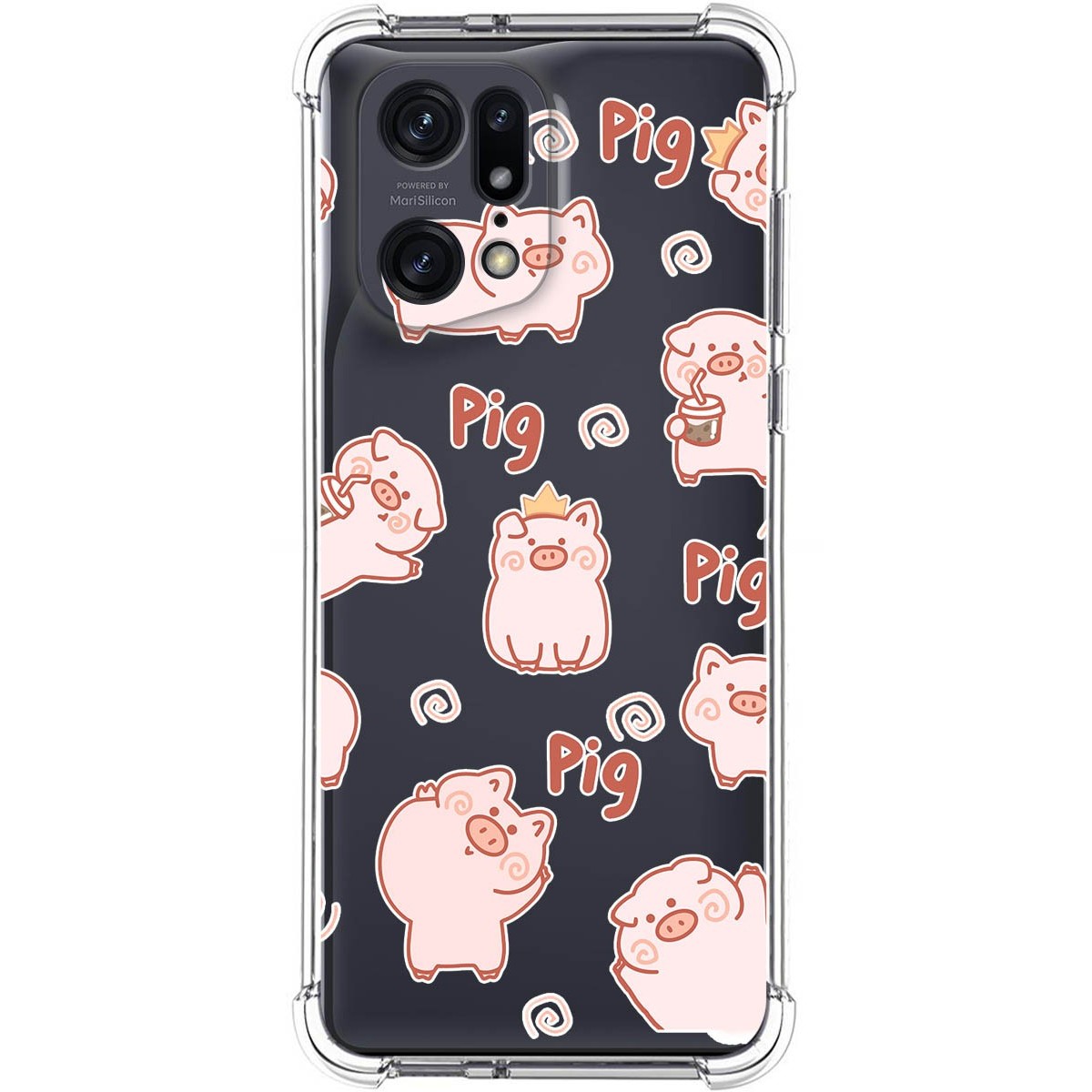 Funda Silicona Antigolpes para Oppo Find X5 Pro 5G diseño Cerdos Dibujos