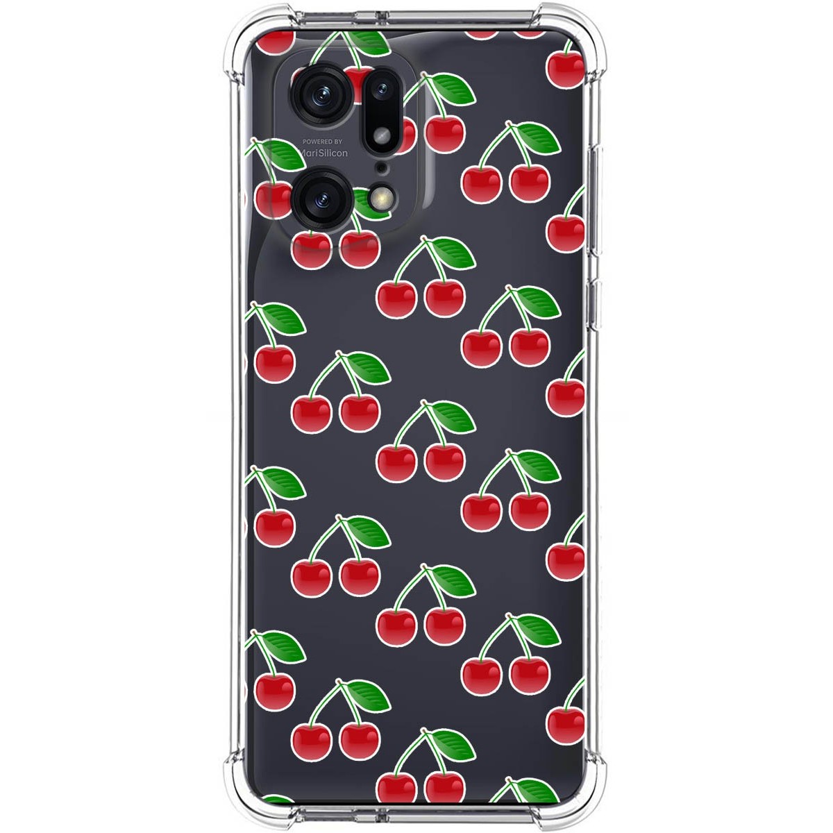 Funda Silicona Antigolpes para Oppo Find X5 Pro 5G diseño Cerezas Dibujos