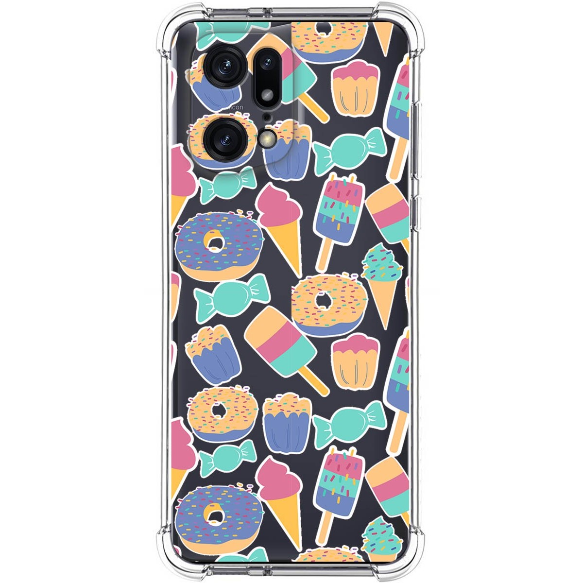 Funda Silicona Antigolpes para Oppo Find X5 Pro 5G diseño Dulces 02 Dibujos