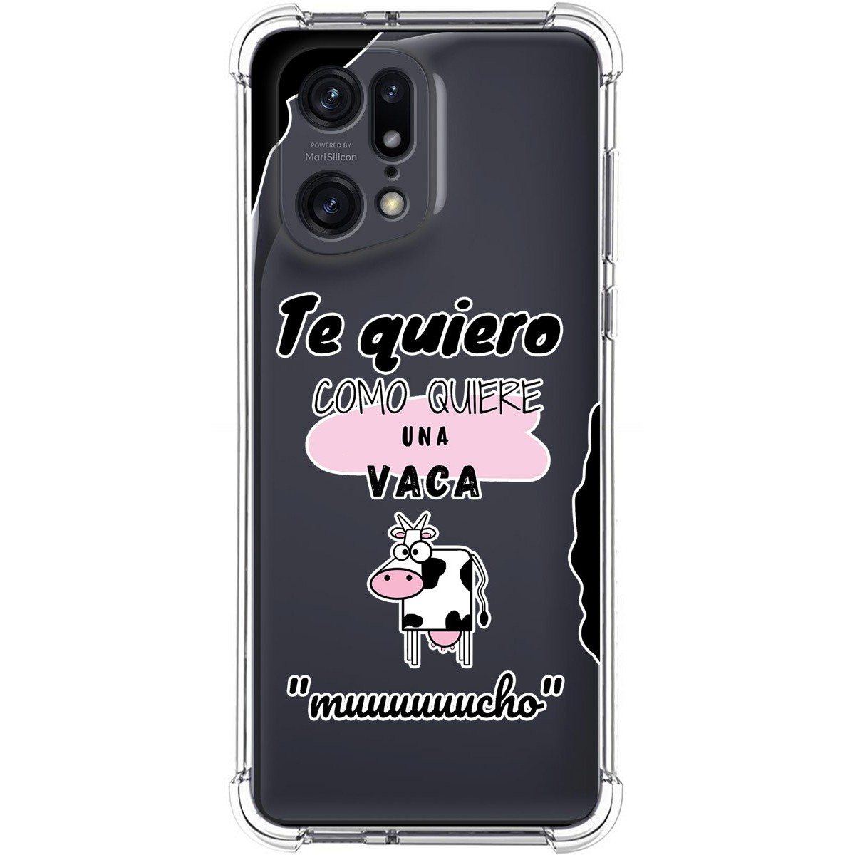 Funda Silicona Antigolpes para Oppo Find X5 Pro 5G diseño Vaca Dibujos