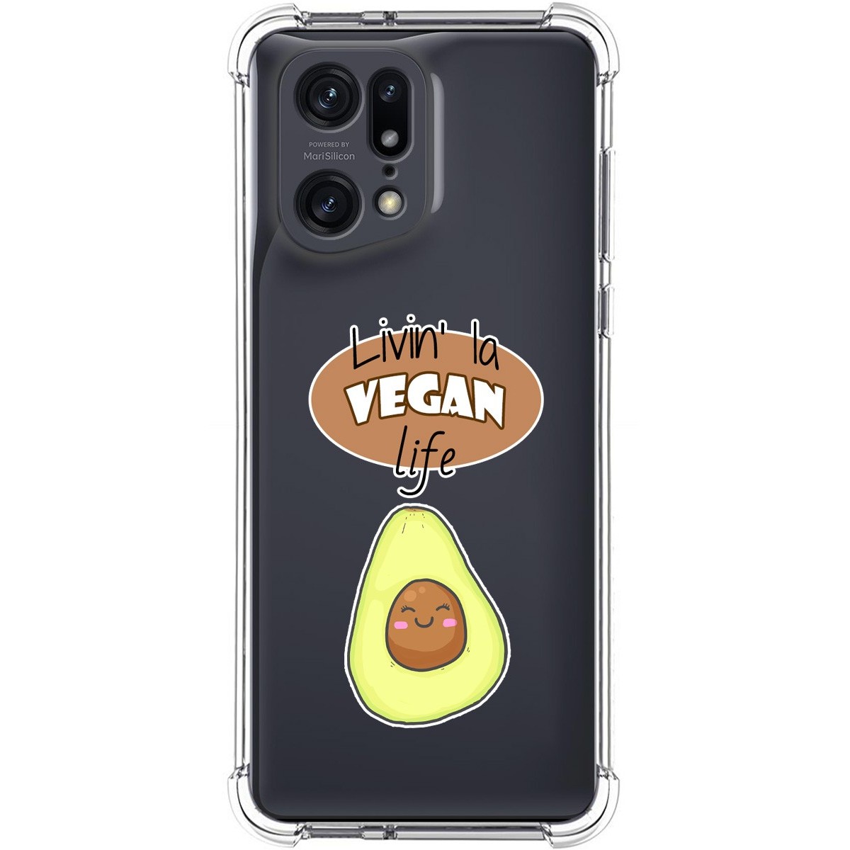 Funda Silicona Antigolpes para Oppo Find X5 Pro 5G diseño Vegan Life Dibujos