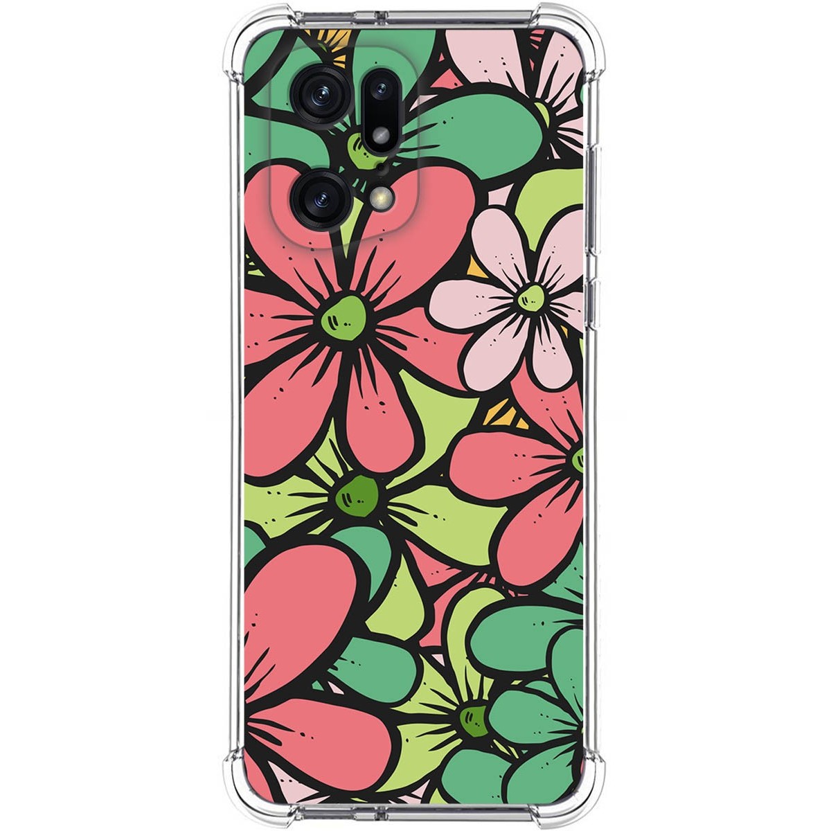 Funda Silicona Antigolpes para Oppo Find X5 Pro 5G diseño Flores 02 Dibujos
