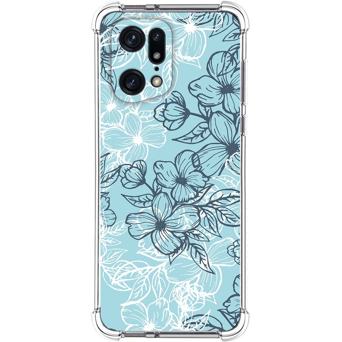 Funda Silicona Antigolpes para Oppo Find X5 Pro 5G diseño Flores 03 Dibujos