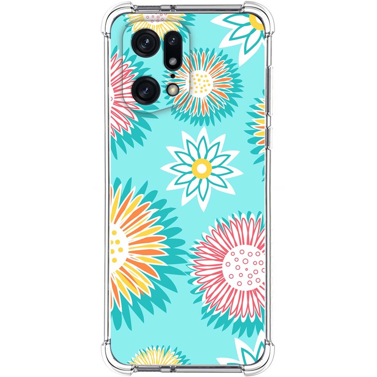 Funda Silicona Antigolpes para Oppo Find X5 Pro 5G diseño Flores 05 Dibujos