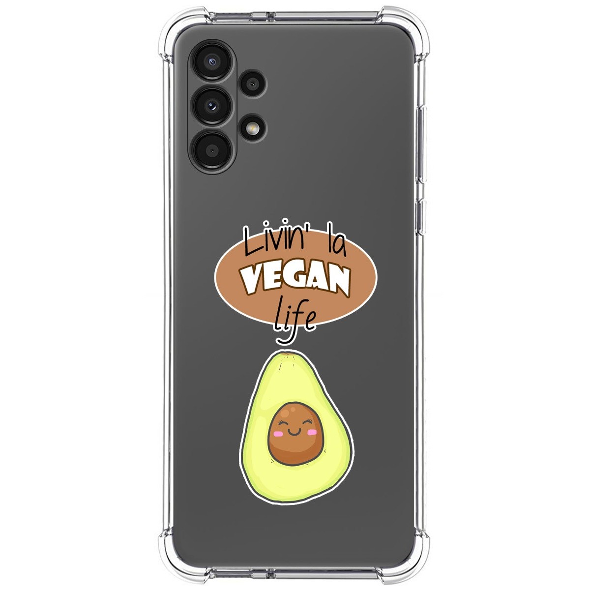 Funda Silicona Antigolpes para Samsung Galaxy A13 4G diseño Vegan Life Dibujos