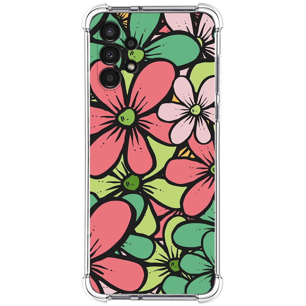 Funda Silicona Antigolpes para Samsung Galaxy A13 4G diseño Flores 02 Dibujos