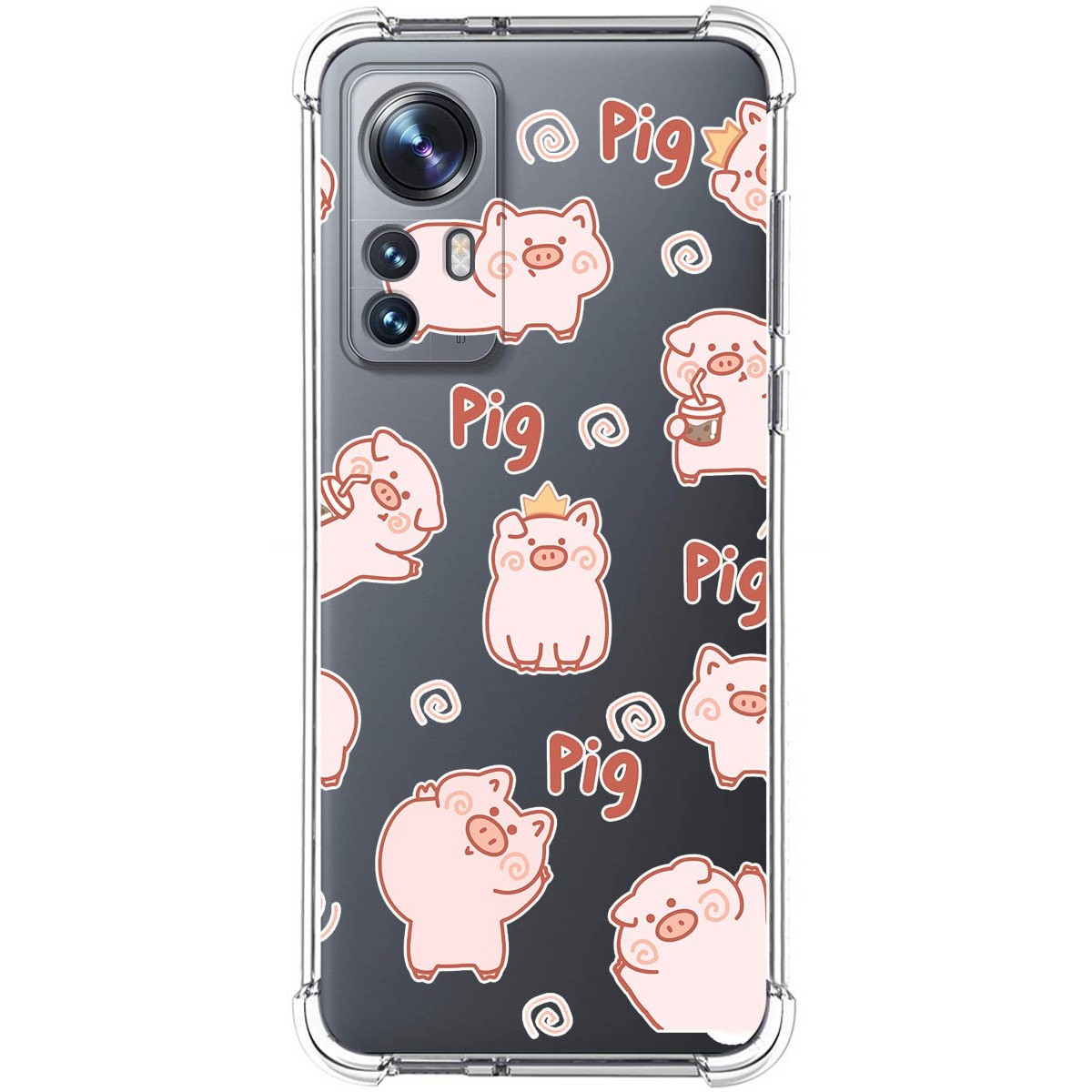 Funda Silicona Antigolpes para Xiaomi 12 / 12X 5G diseño Cerdos Dibujos