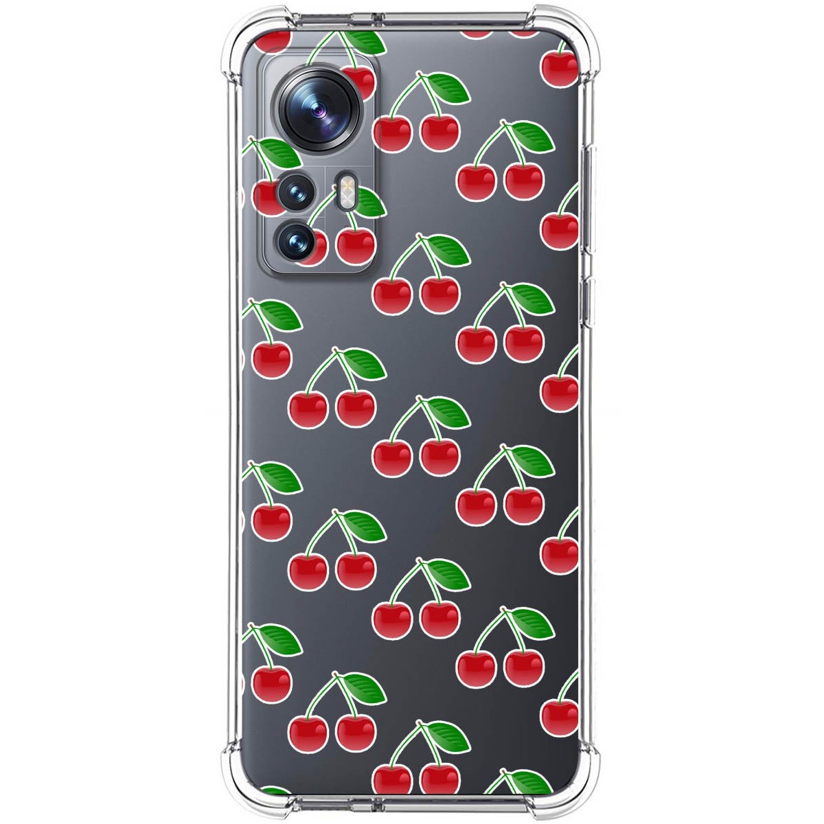 Funda Silicona Antigolpes para Xiaomi 12 / 12X 5G diseño Cerezas Dibujos