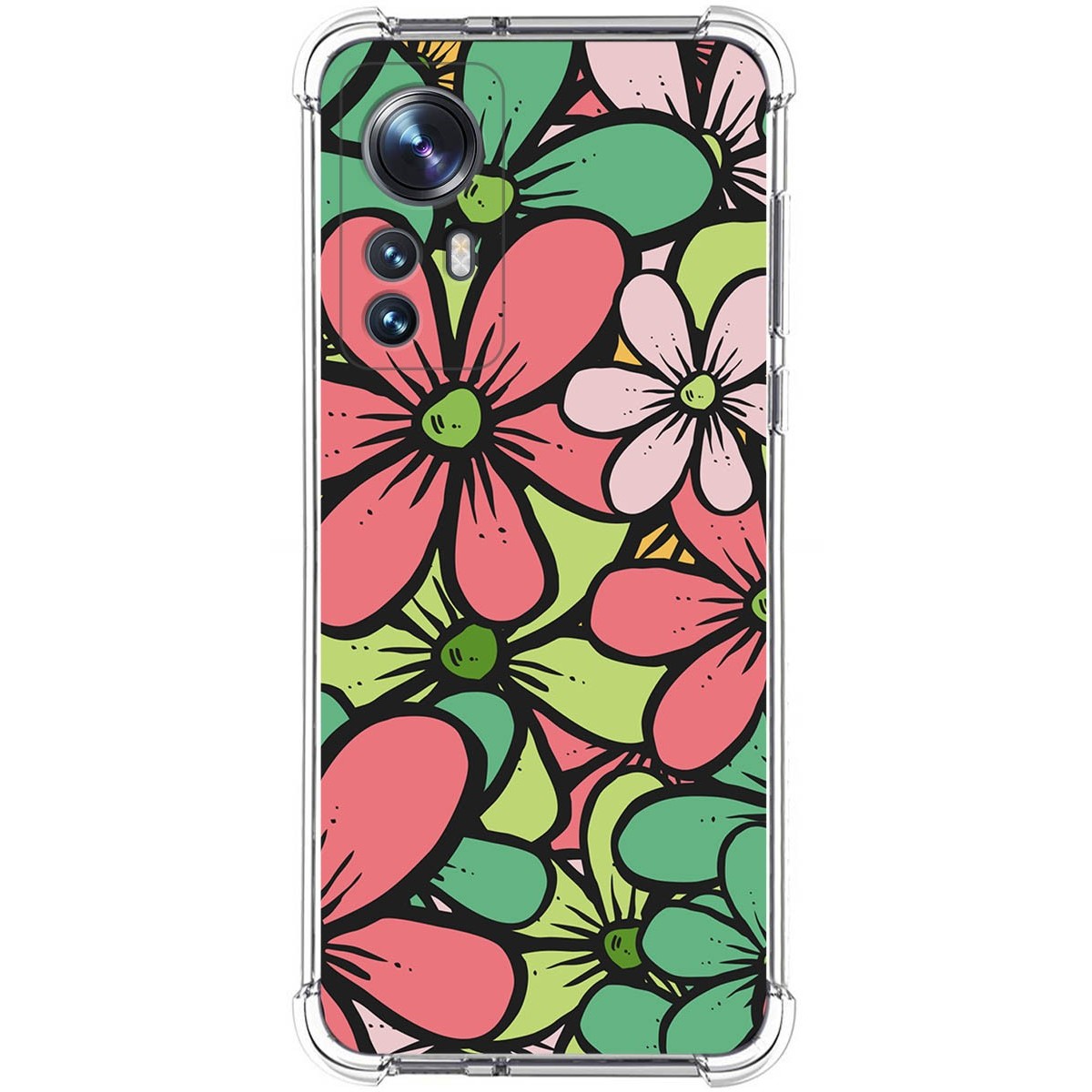 Funda Silicona Antigolpes para Xiaomi 12 / 12X 5G diseño Flores 02 Dibujos