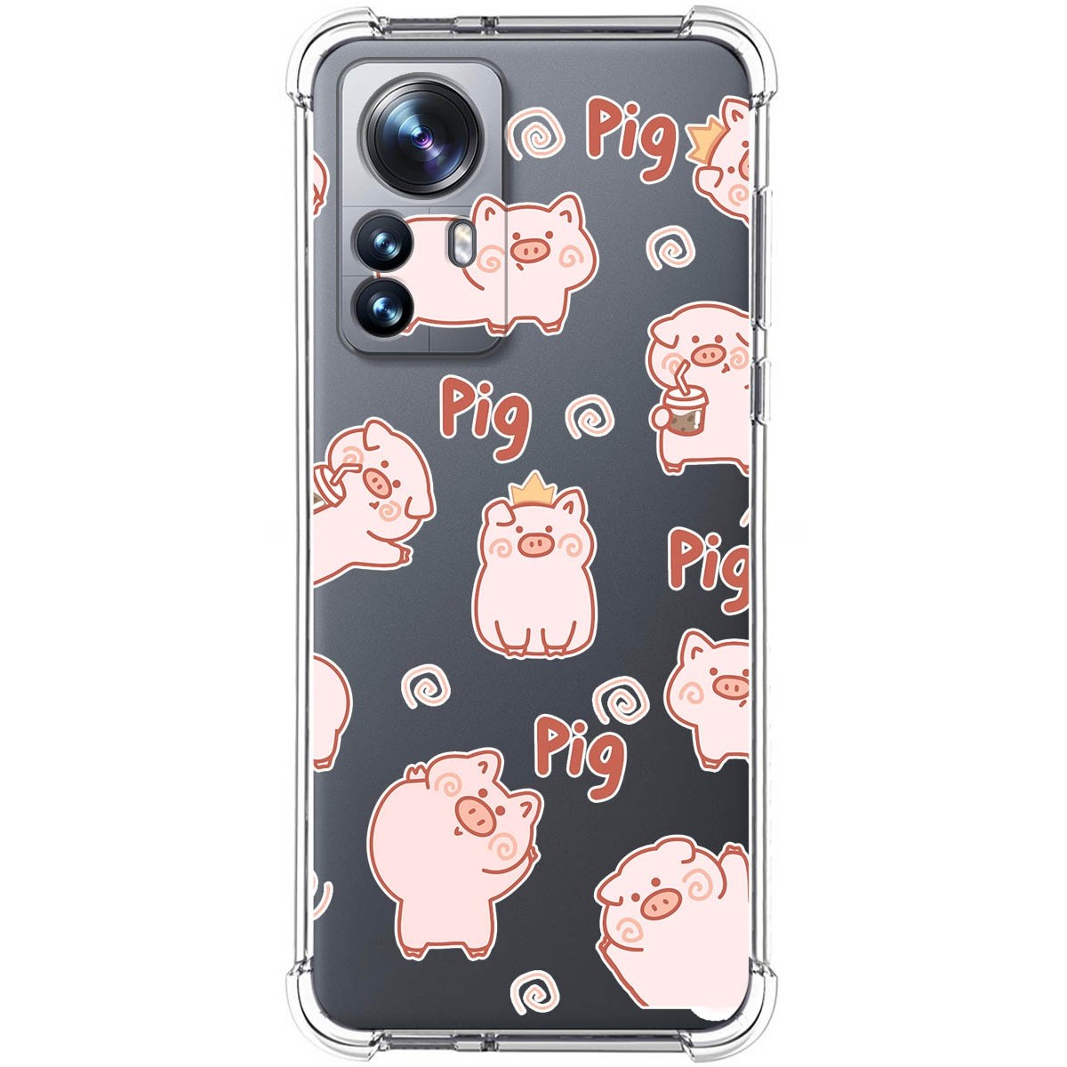Funda Silicona Antigolpes para Xiaomi 12 Pro 5G diseño Cerdos Dibujos
