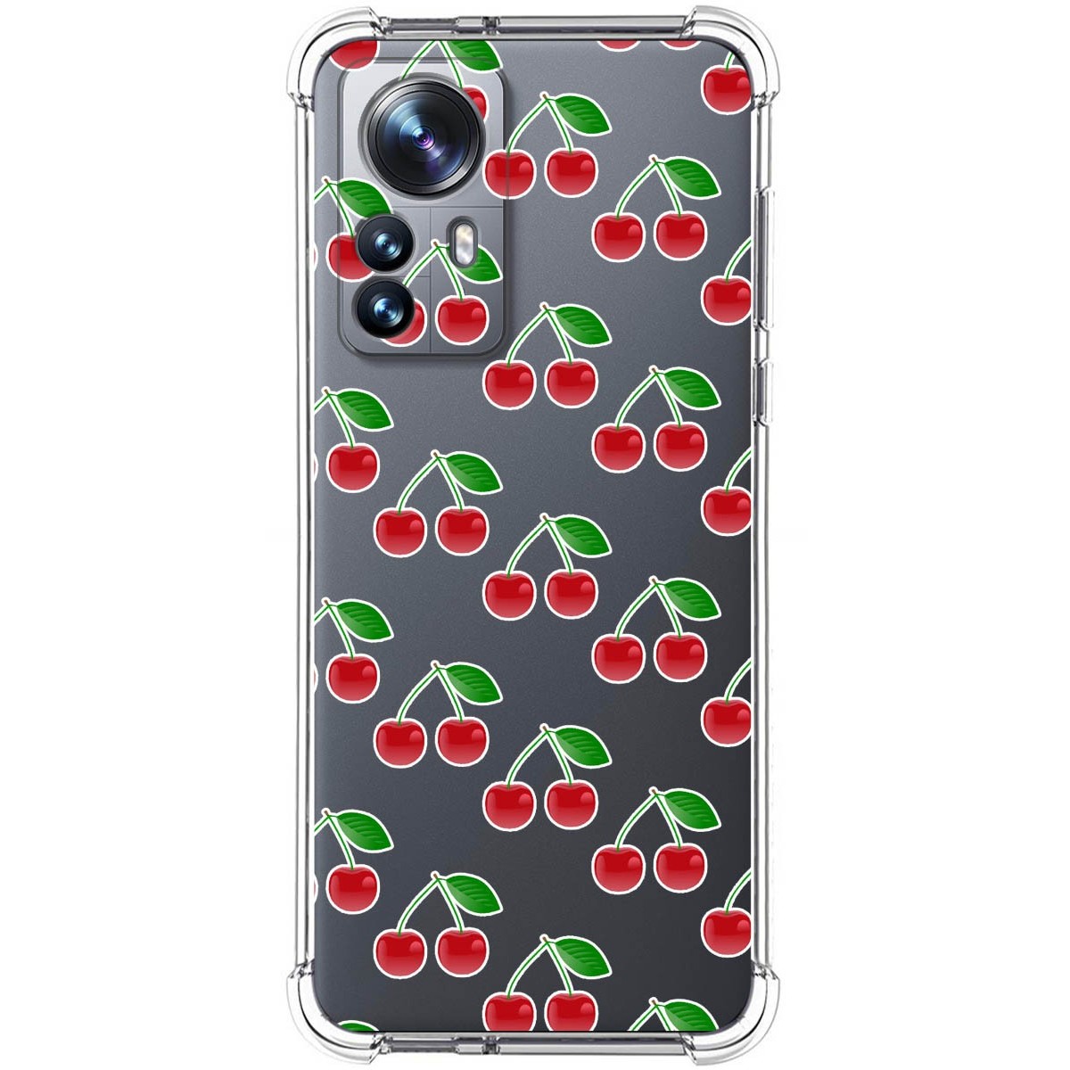 Funda Silicona Antigolpes para Xiaomi 12 Pro 5G diseño Cerezas Dibujos
