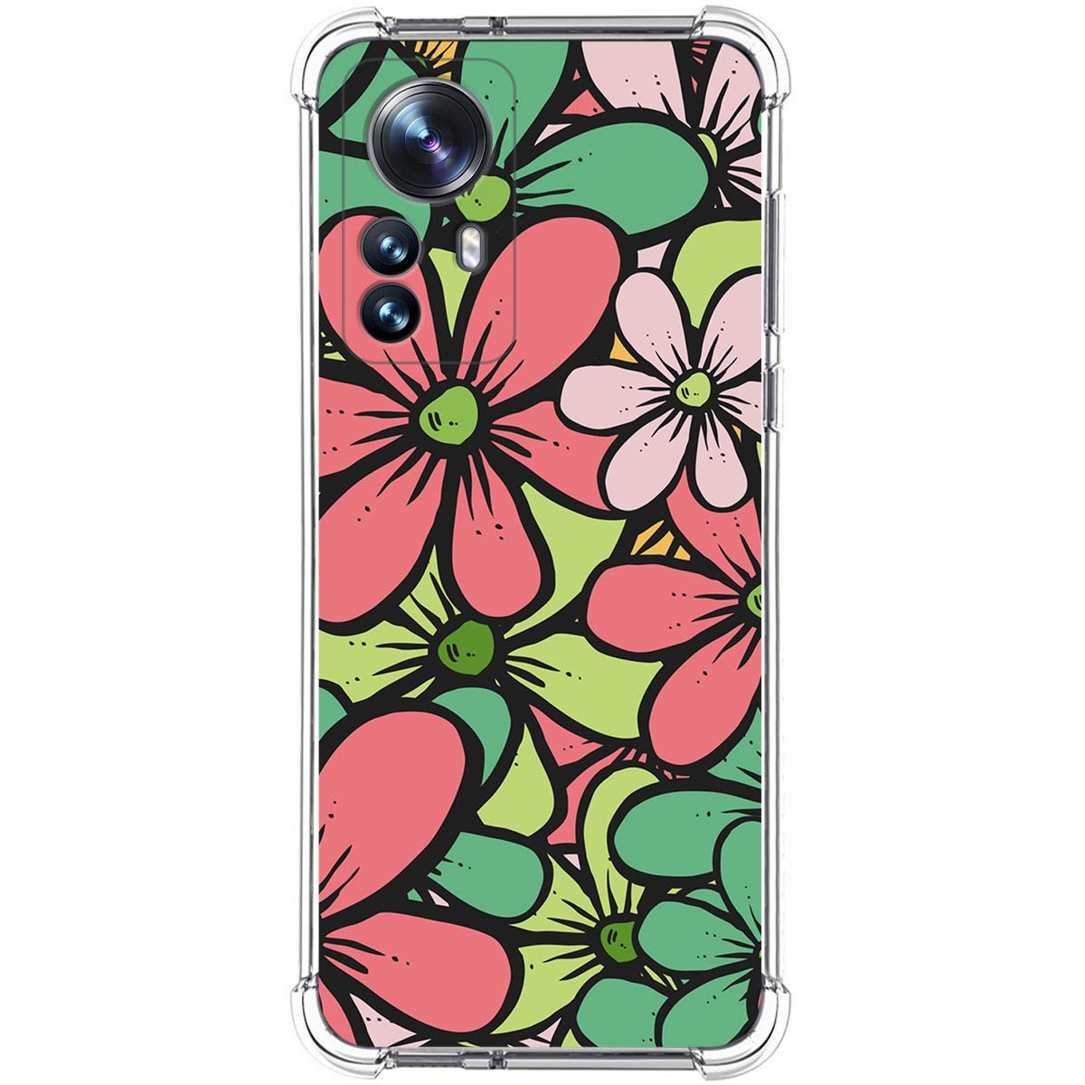 Funda Silicona Antigolpes para Xiaomi 12 Pro 5G diseño Flores 02 Dibujos