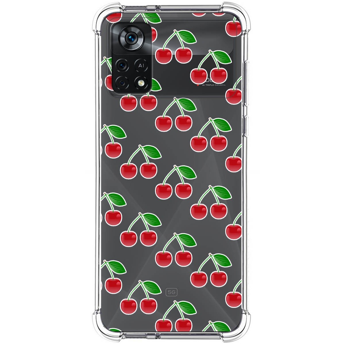 Funda Silicona Antigolpes para Xiaomi POCO X4 Pro 5G diseño Cerezas Dibujos