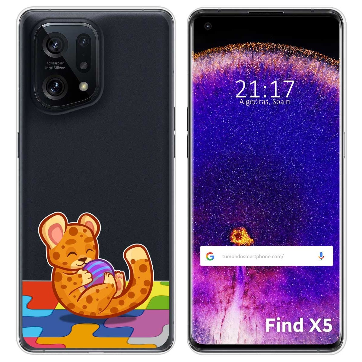 Funda Silicona Transparente para Oppo Find X5 5G diseño Leopardo Dibujos