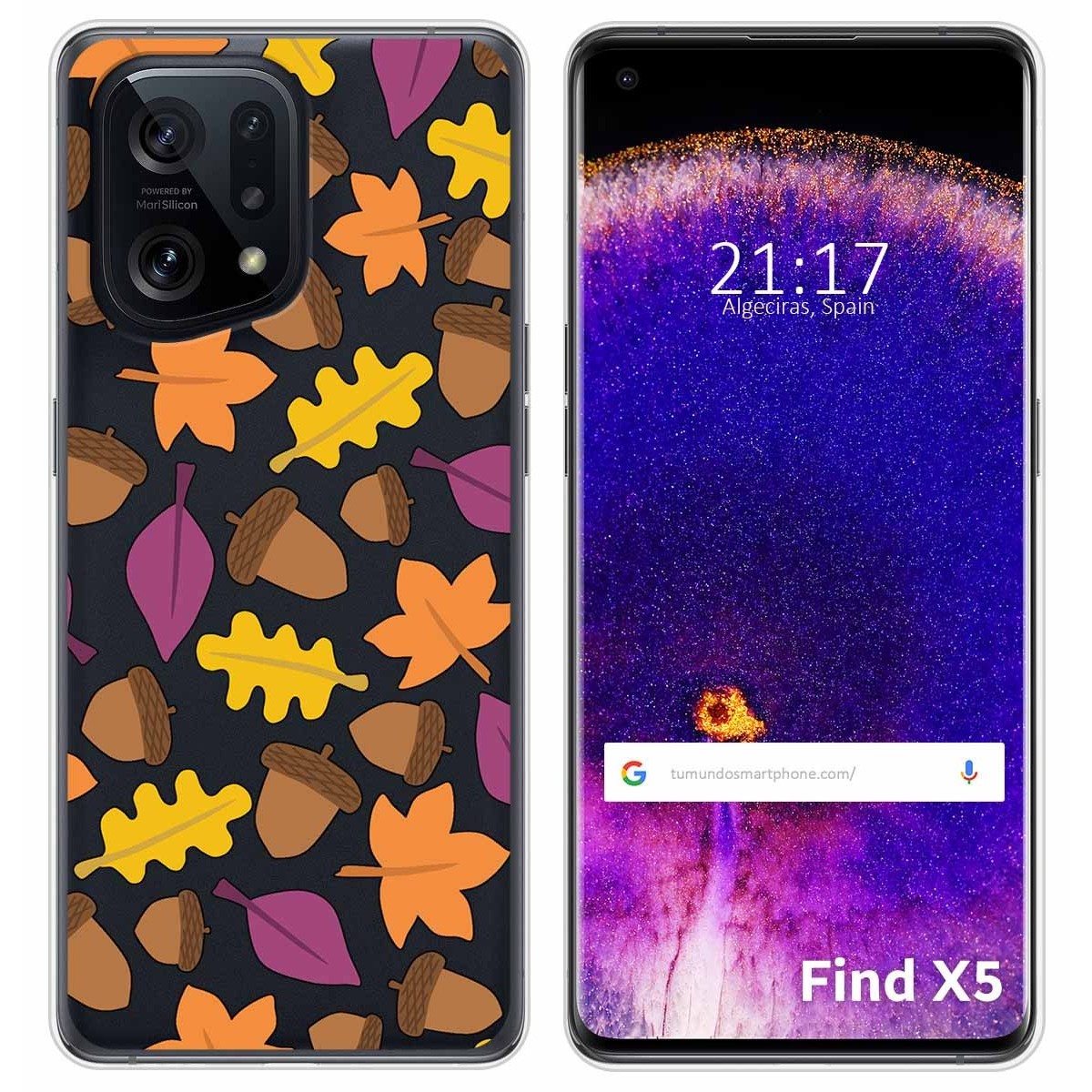 Funda Silicona Transparente para Oppo Find X5 5G diseño Otoño Dibujos