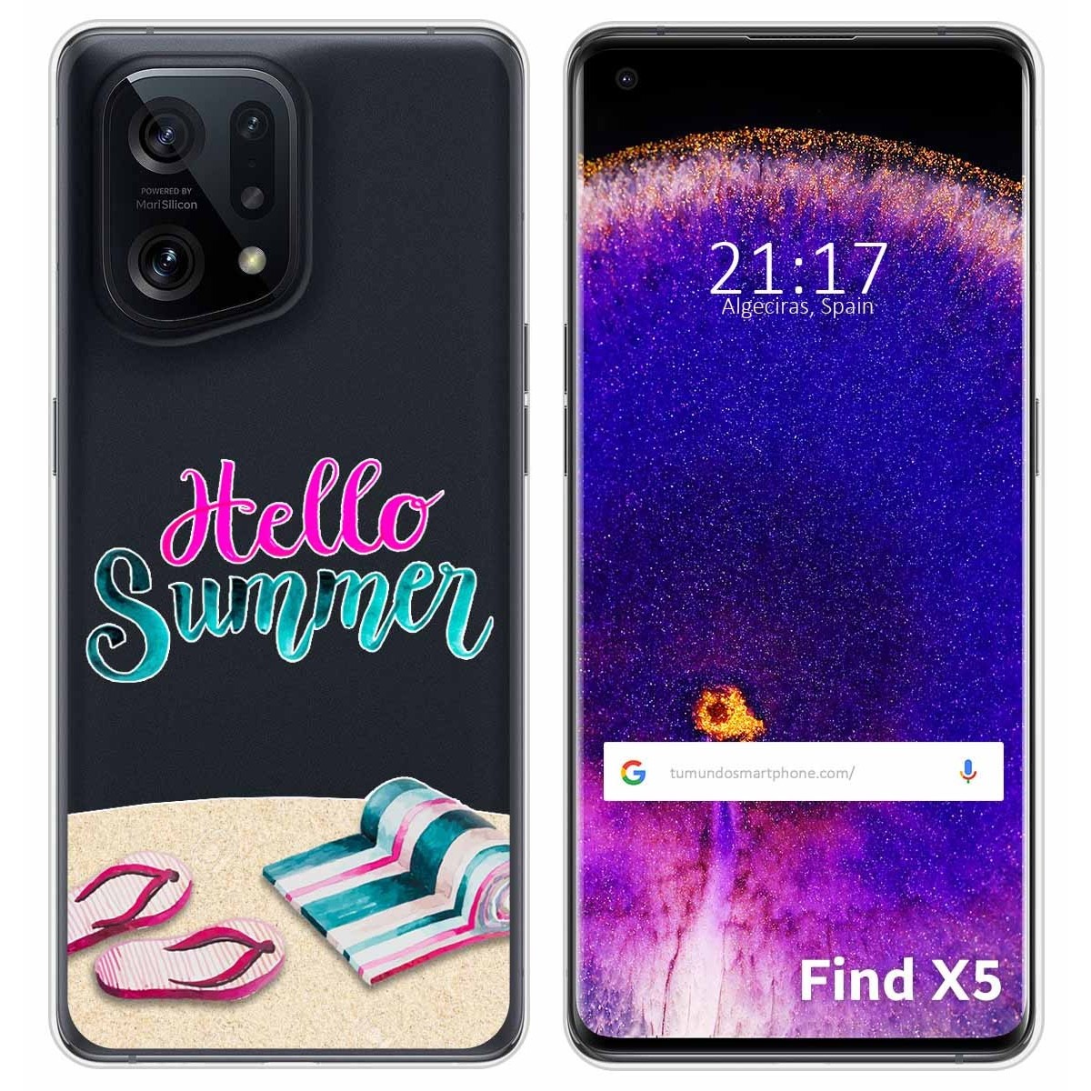Funda Silicona Transparente para Oppo Find X5 5G diseño Summer Dibujos