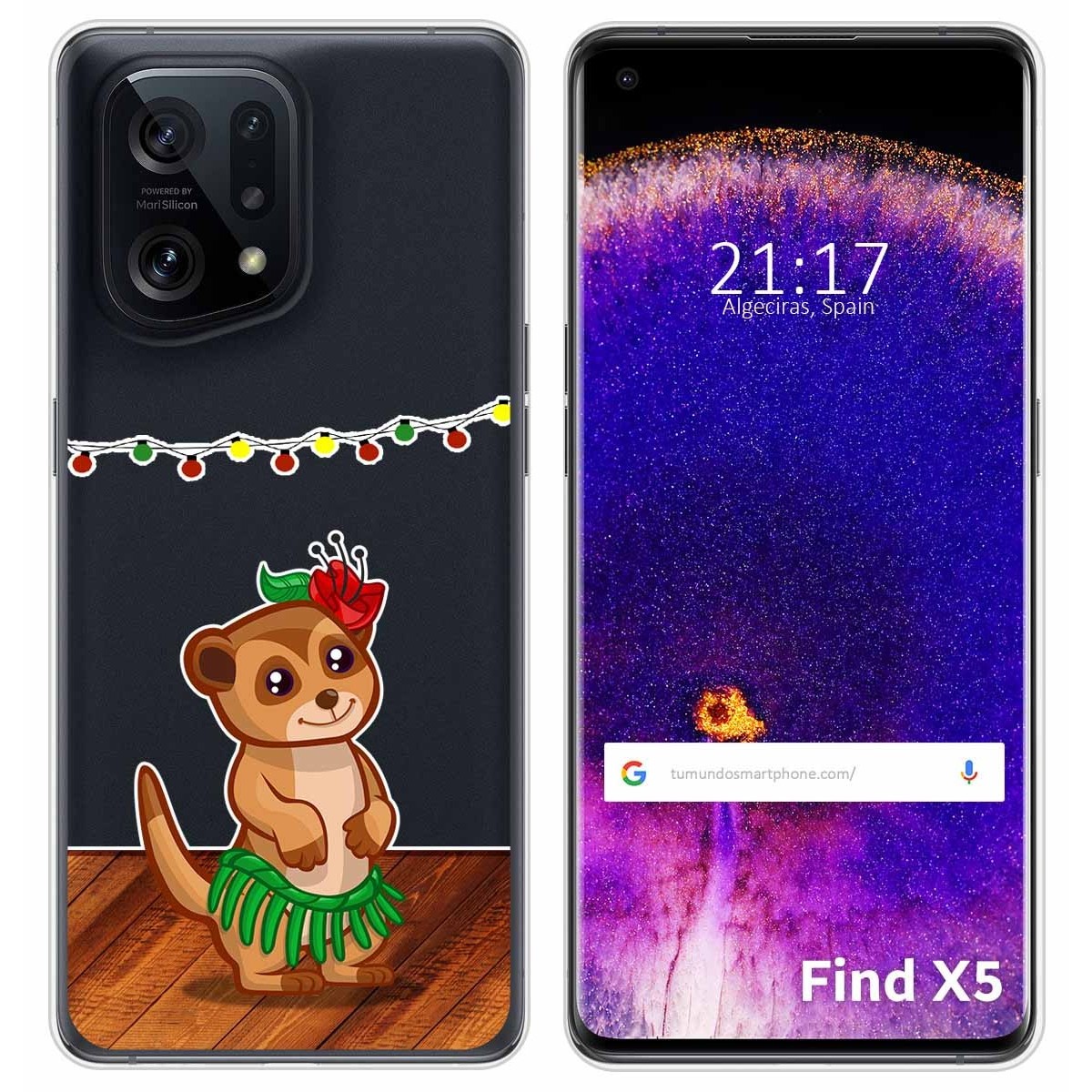 Funda Silicona Transparente para Oppo Find X5 5G diseño Suricata Dibujos