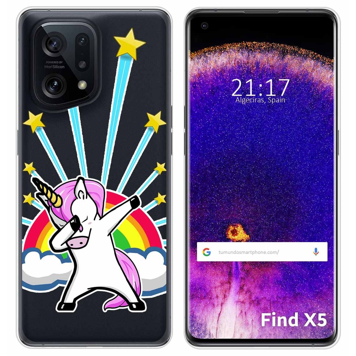 Funda Silicona Transparente para Oppo Find X5 5G diseño Unicornio Dibujos