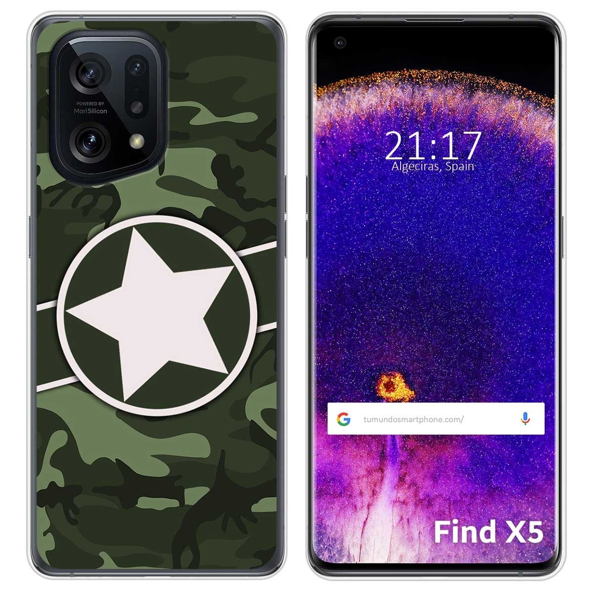 Funda Silicona para Oppo Find X5 5G diseño Camuflaje 01 Dibujos