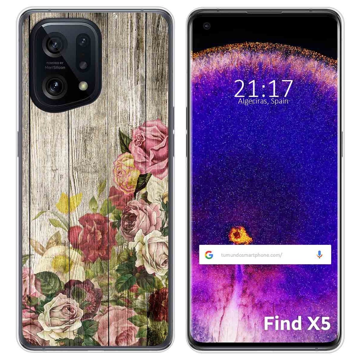 Funda Silicona para Oppo Find X5 5G diseño Madera 08 Dibujos