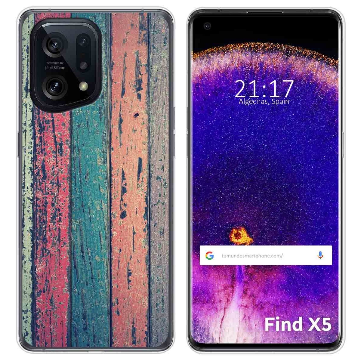 Funda Silicona para Oppo Find X5 5G diseño Madera 10 Dibujos