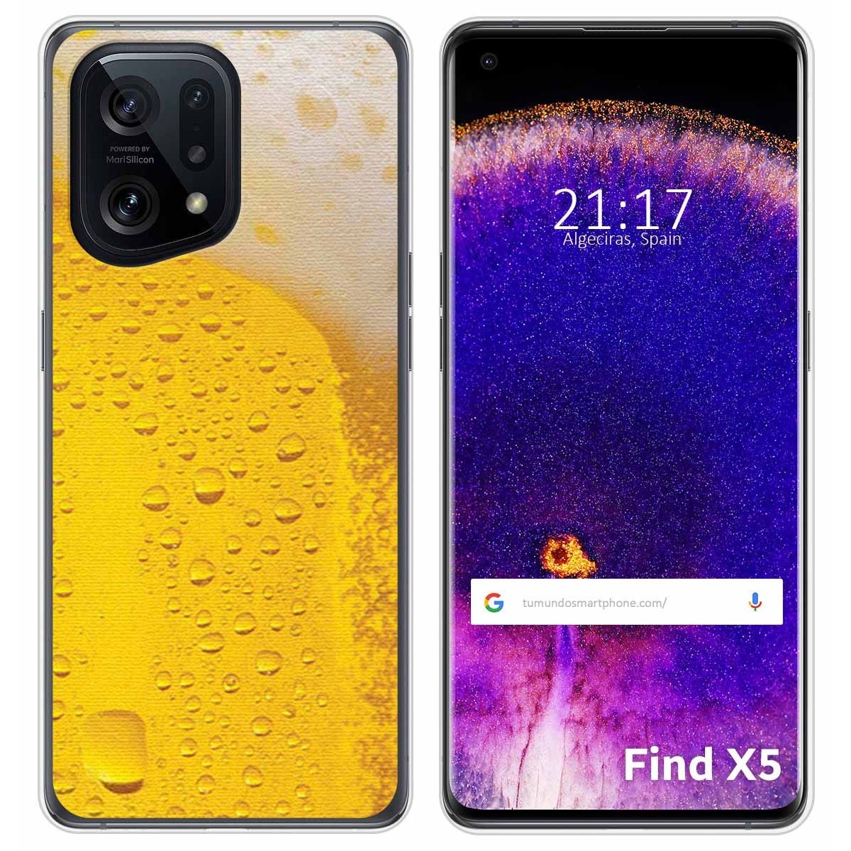 Funda Silicona para Oppo Find X5 5G diseño Cerveza Dibujos