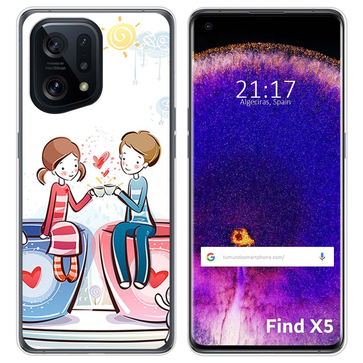 Funda Silicona para Oppo Find X5 5G diseño Café Dibujos