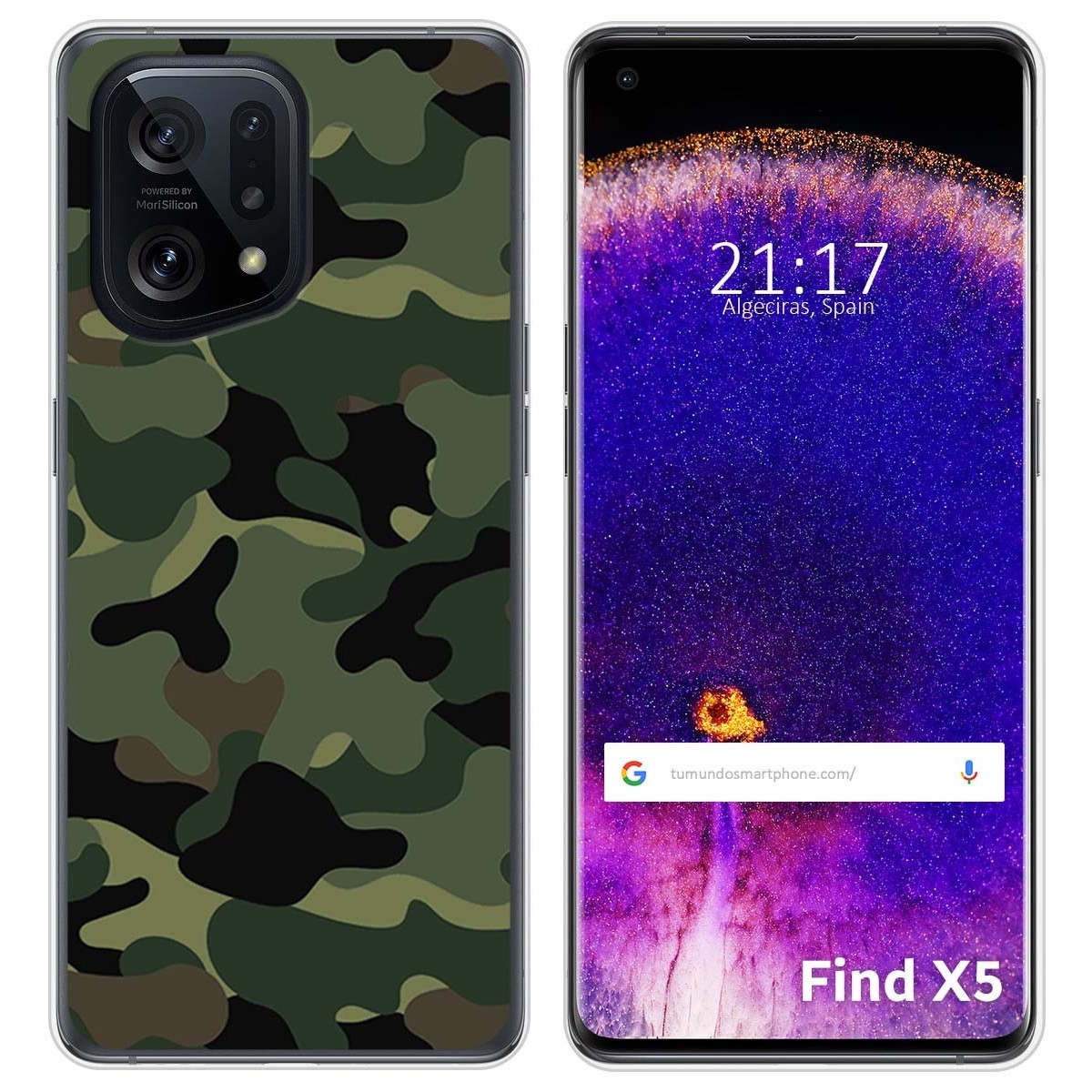 Funda Silicona para Oppo Find X5 5G diseño Camuflaje Dibujos
