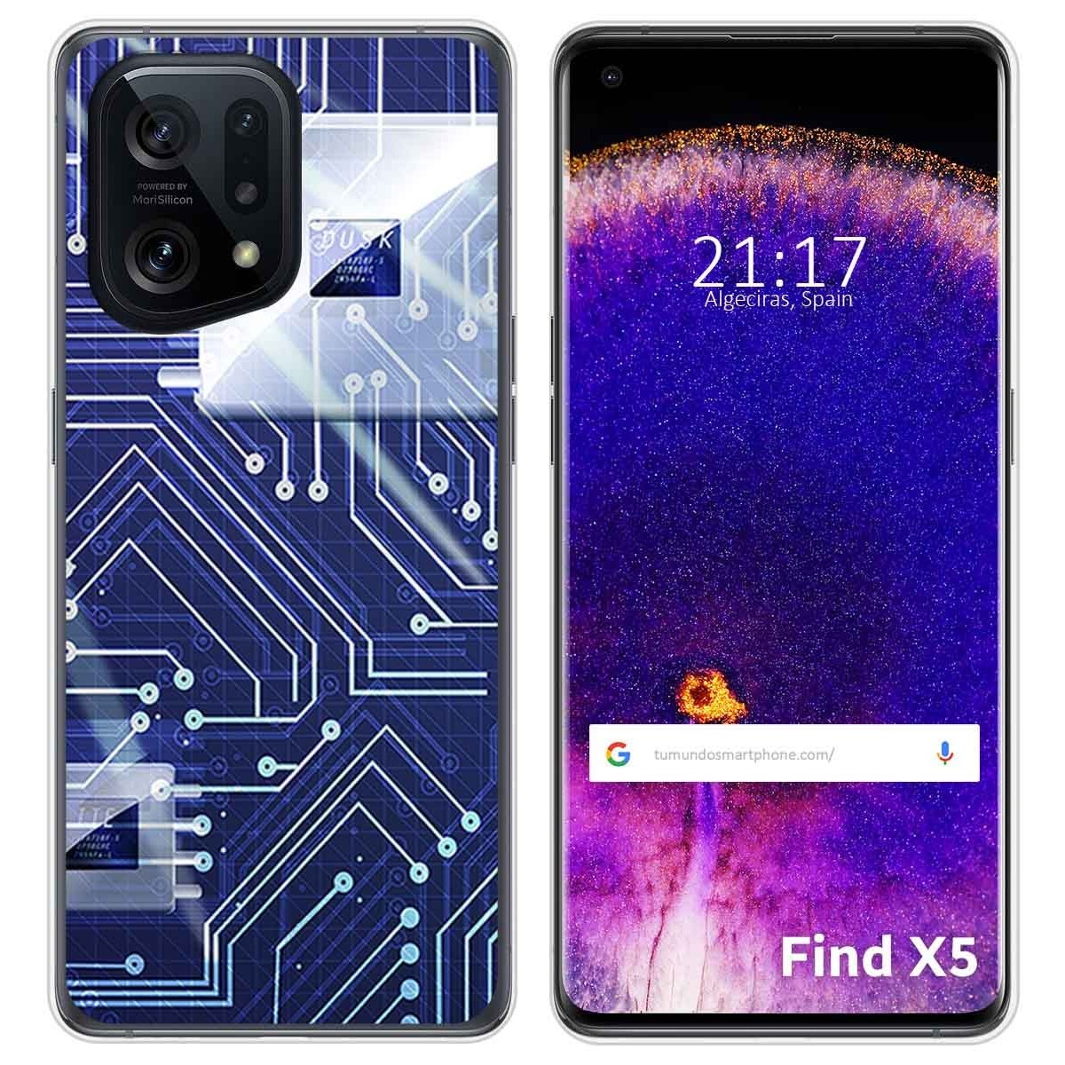Funda Silicona para Oppo Find X5 5G diseño Circuito Dibujos