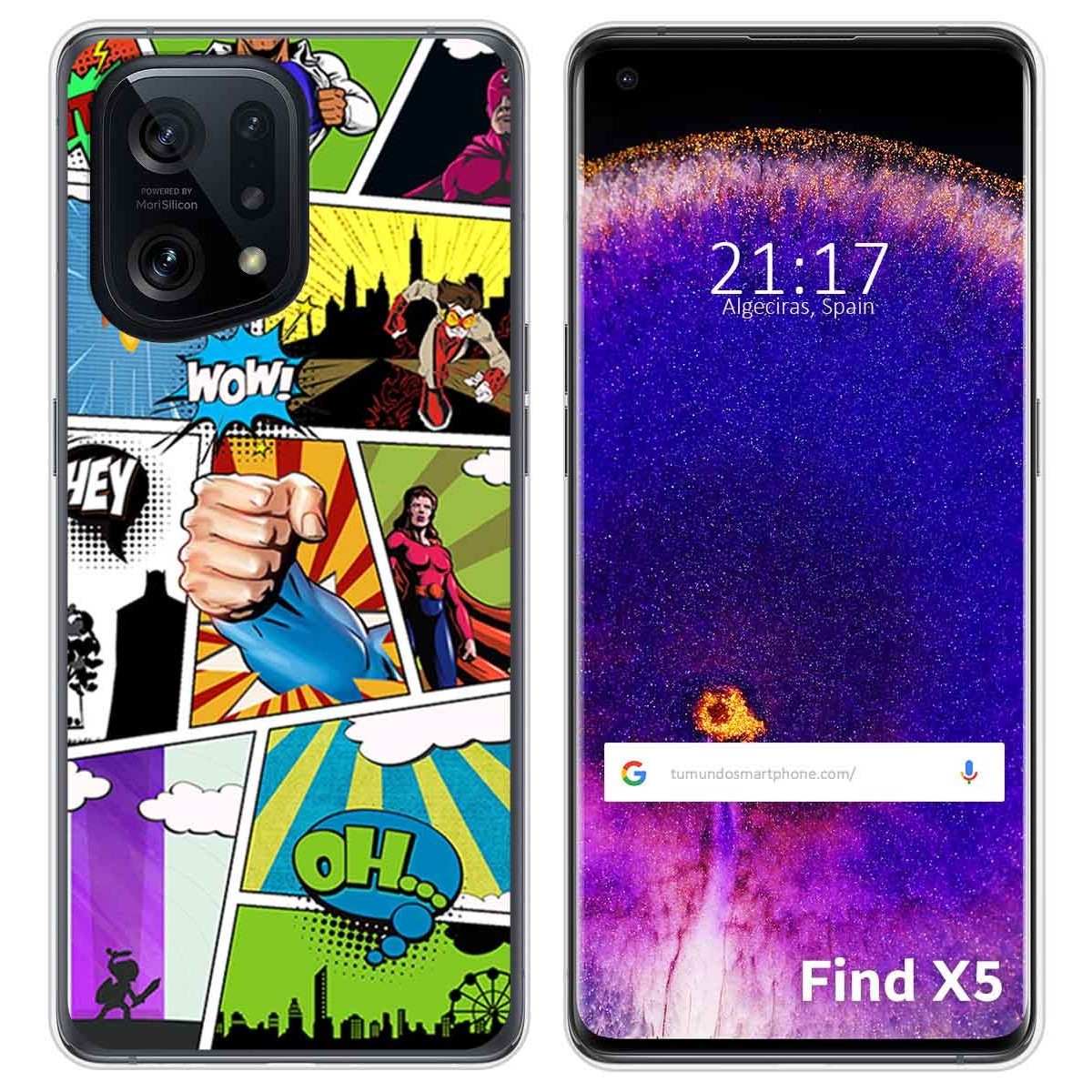 Funda Silicona para Oppo Find X5 5G diseño Comic Dibujos