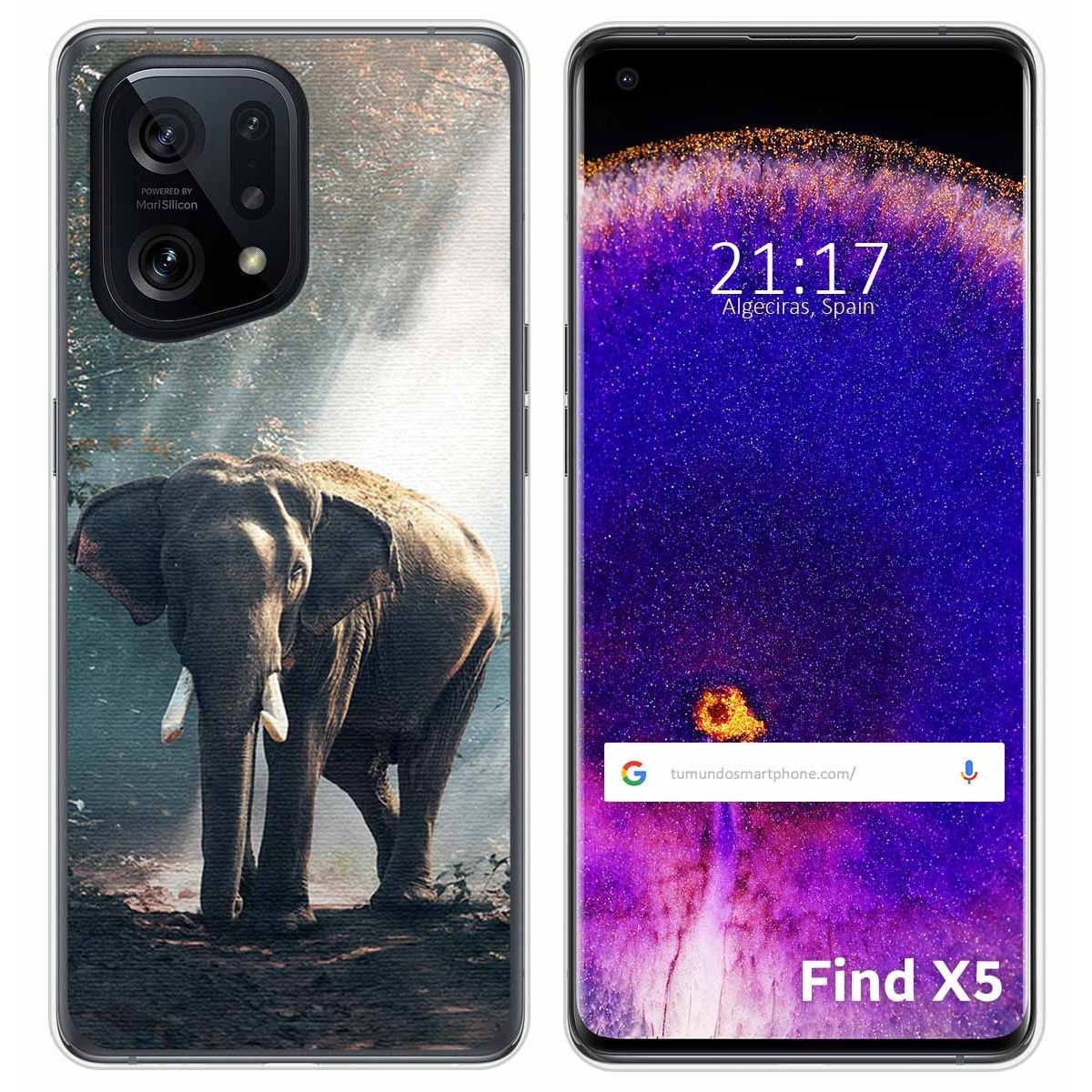 Funda Silicona para Oppo Find X5 5G diseño Elefante Dibujos