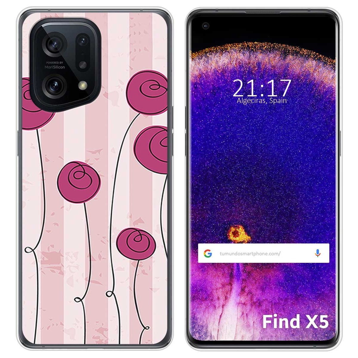 Funda Silicona para Oppo Find X5 5G diseño Flores Vintage Dibujos