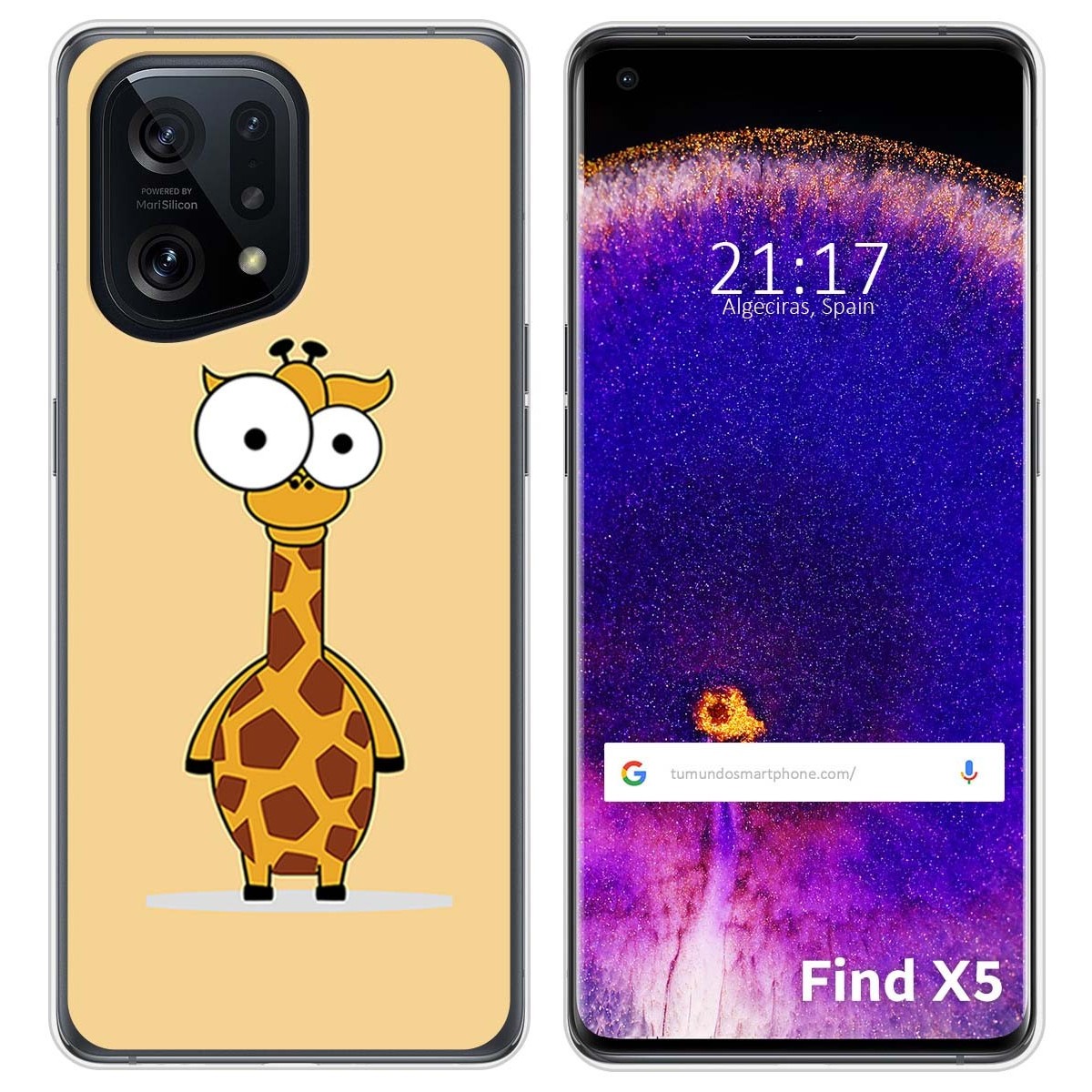 Funda Silicona para Oppo Find X5 5G diseño Jirafa Dibujos