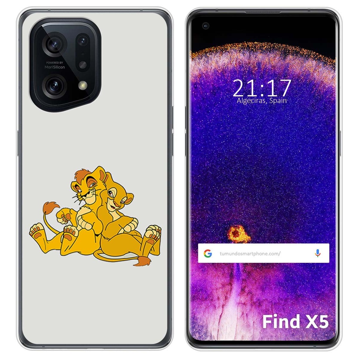 Funda Silicona para Oppo Find X5 5G diseño Leones Dibujos