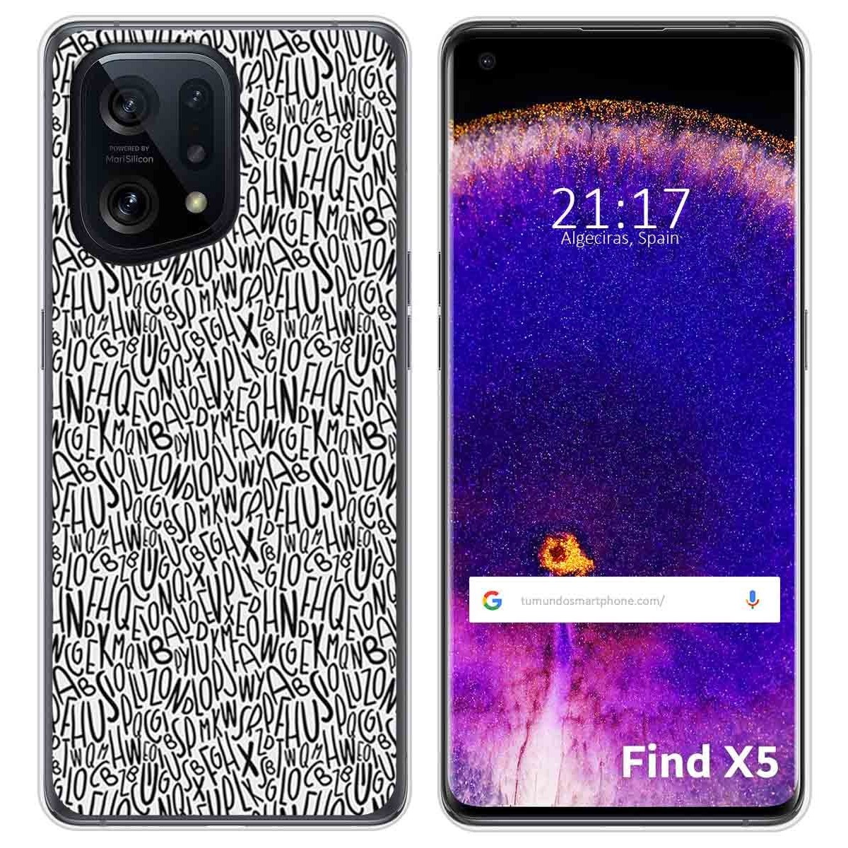 Funda Silicona para Oppo Find X5 5G diseño Letras Dibujos