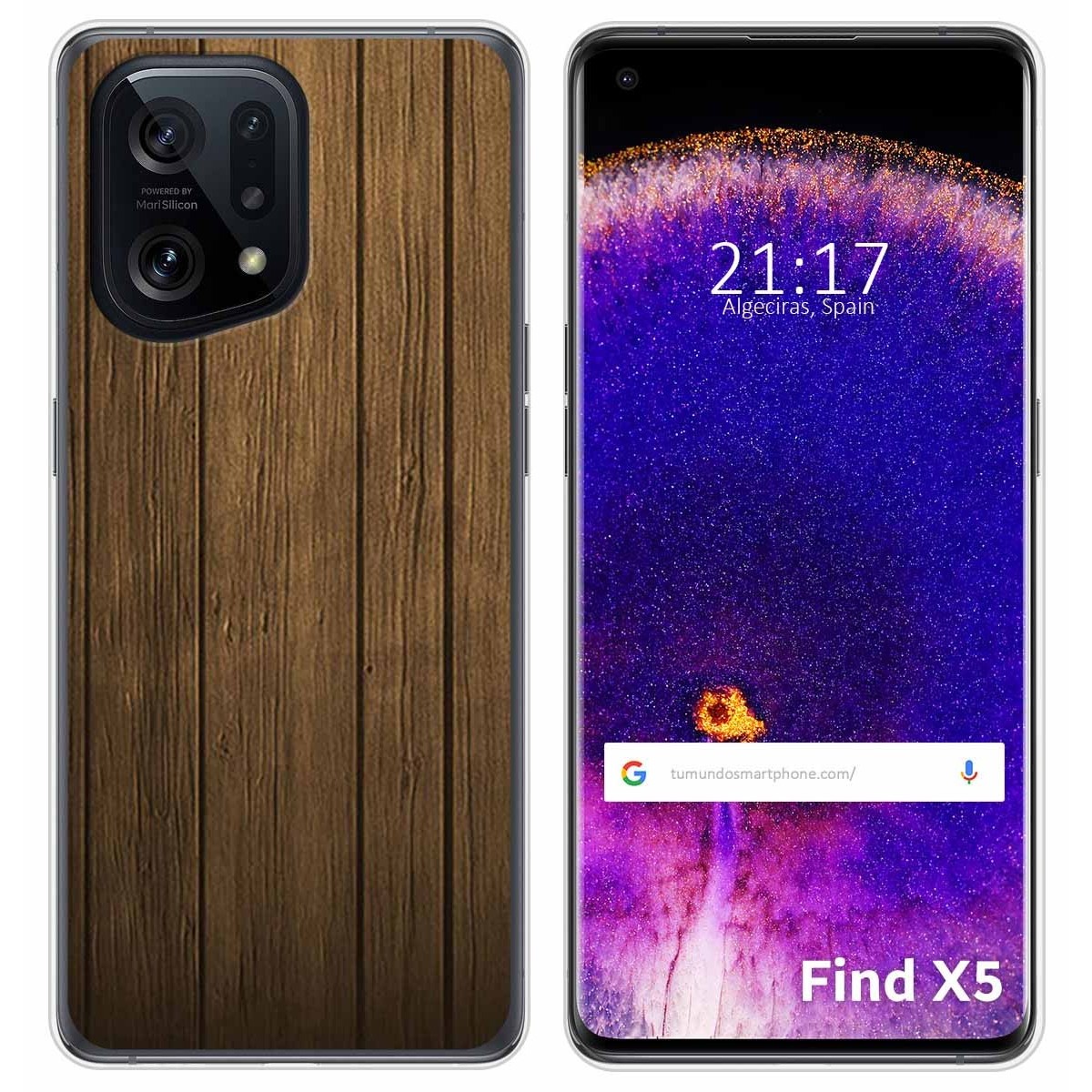Funda Silicona para Oppo Find X5 5G diseño Madera Dibujos