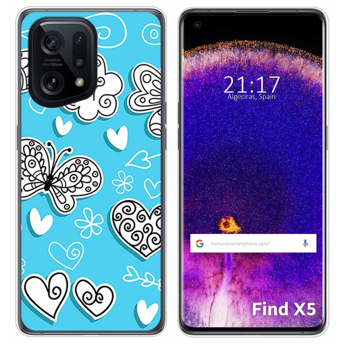 Funda Silicona para Oppo Find X5 5G diseño Mariposas Dibujos