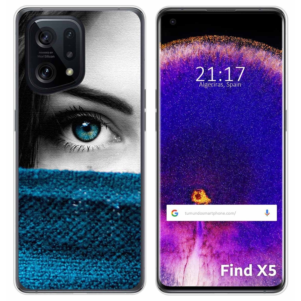 Funda Silicona para Oppo Find X5 5G diseño Ojo Dibujos