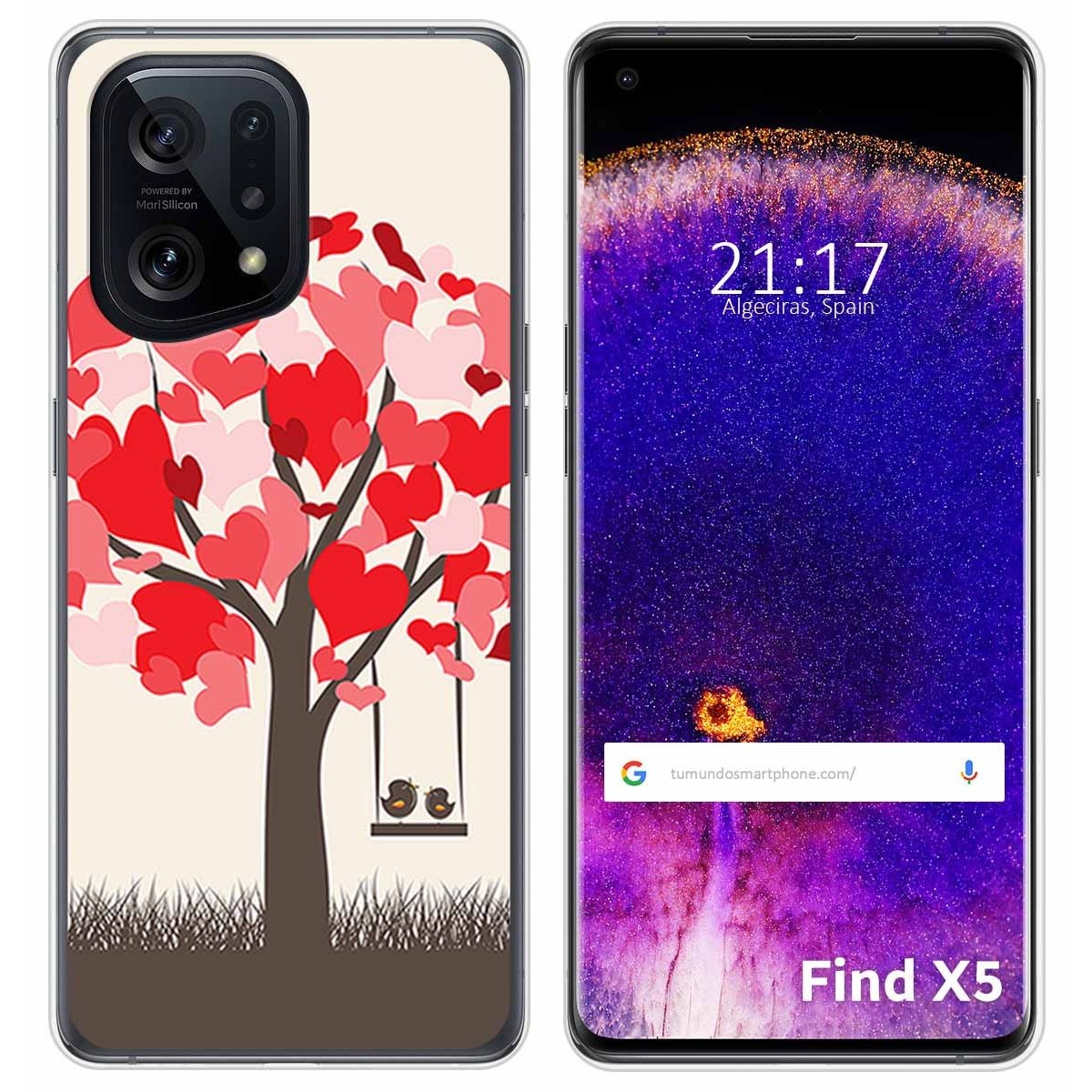 Funda Silicona para Oppo Find X5 5G diseño Pajaritos Dibujos