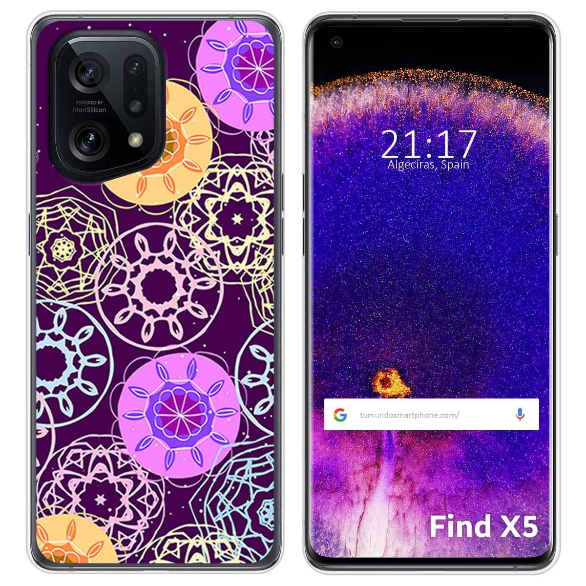Funda Silicona para Oppo Find X5 5G diseño Radial Dibujos