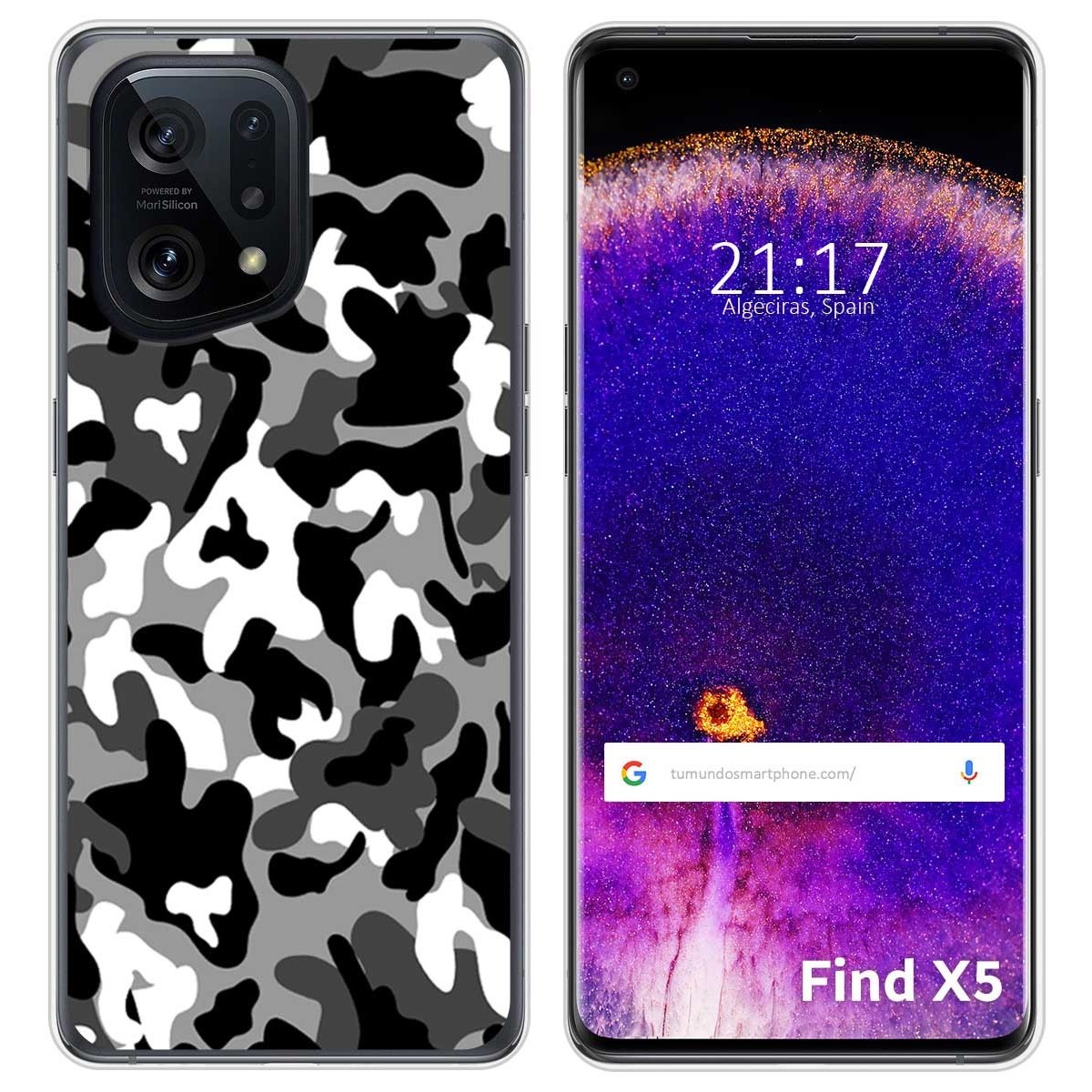 Funda Silicona para Oppo Find X5 5G diseño Snow Camuflaje Dibujos