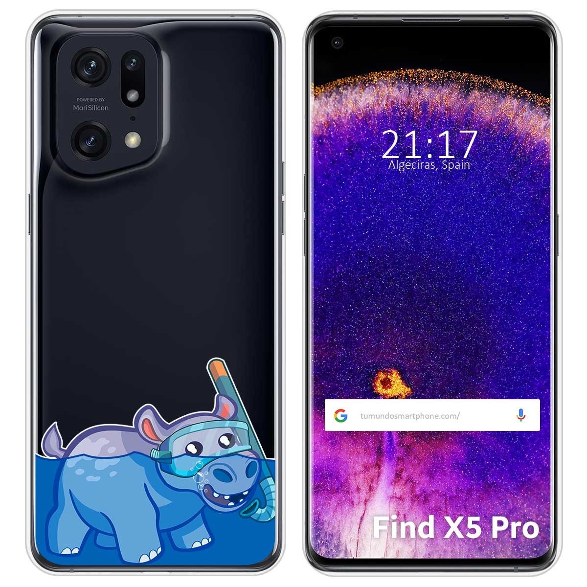 Funda Silicona Transparente para Oppo Find X5 Pro 5G diseño Hipo Dibujos