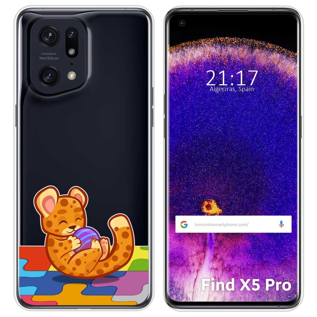 Funda Silicona Transparente para Oppo Find X5 Pro 5G diseño Leopardo Dibujos
