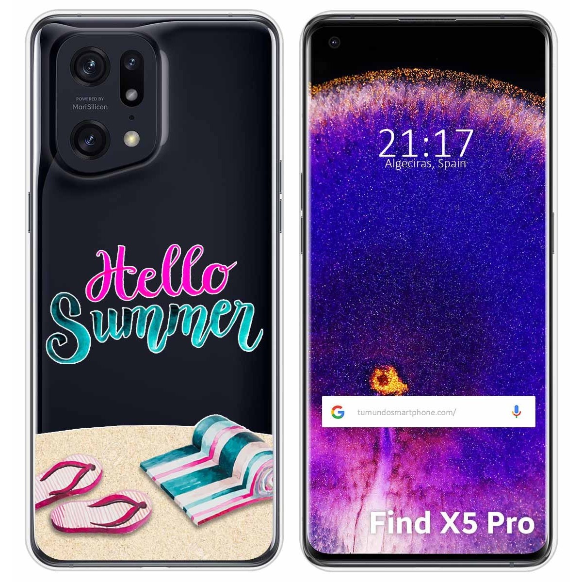 Funda Silicona Transparente para Oppo Find X5 Pro 5G diseño Summer Dibujos