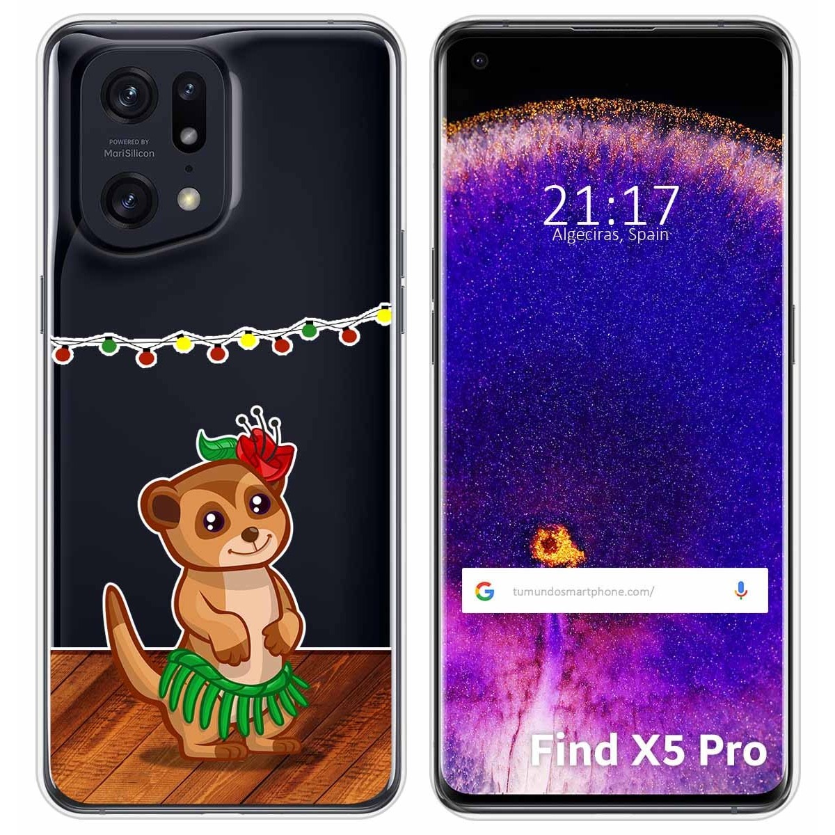 Funda Silicona Transparente para Oppo Find X5 Pro 5G diseño Suricata Dibujos