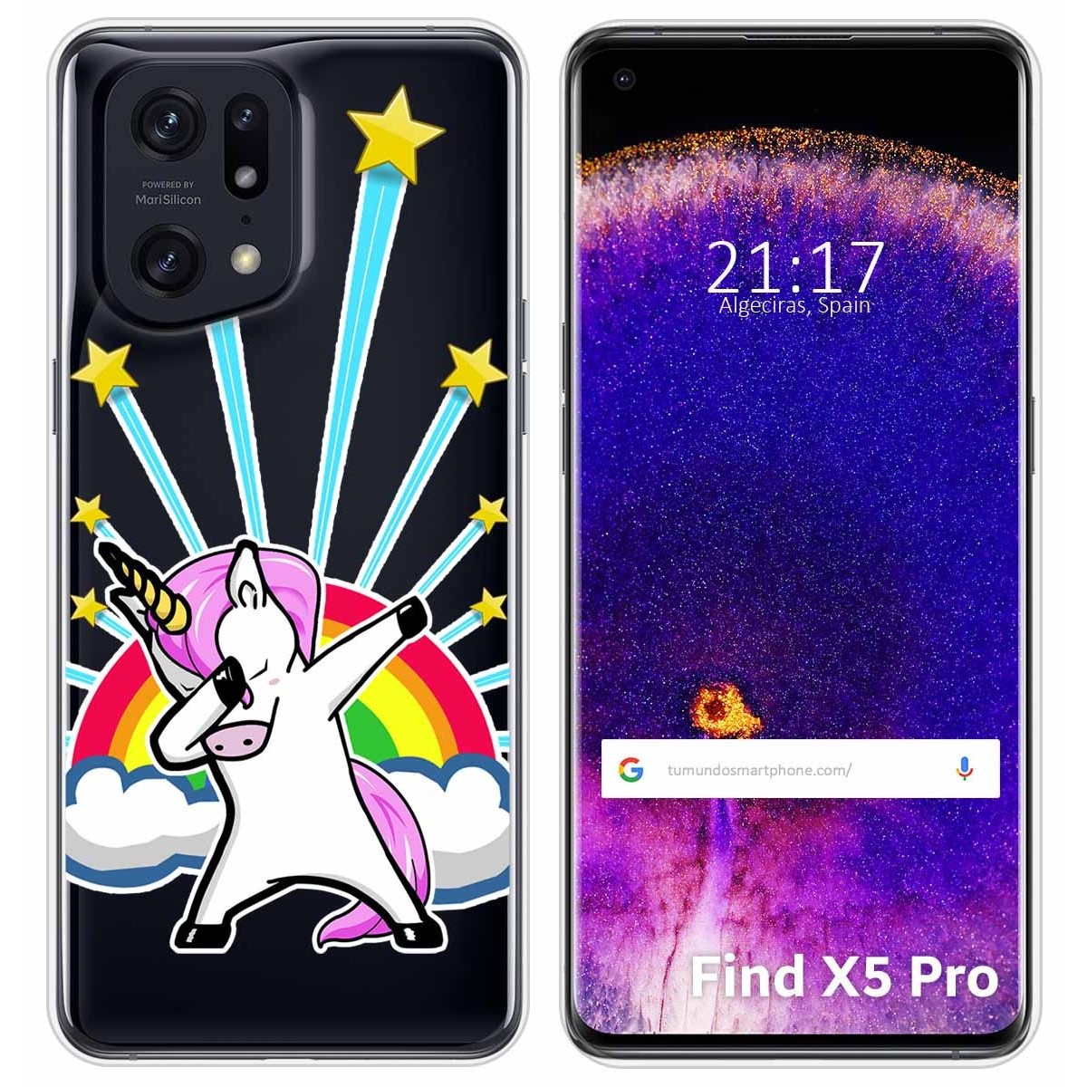 Funda Silicona Transparente para Oppo Find X5 Pro 5G diseño Unicornio Dibujos