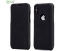 Funda Piel Flip Negra Marca Lenuo para Iphone X / Xs