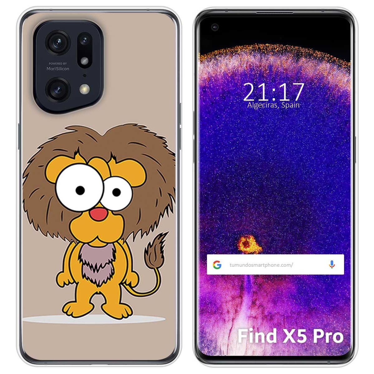 Funda Silicona para Oppo Find X5 Pro 5G diseño Leon Dibujos